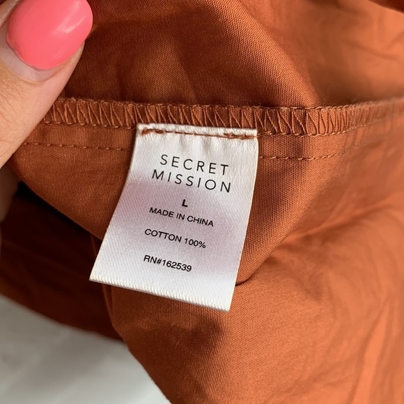 Secret Mission Bartolina Ruffled Cotton Crochet Flutter Sleeve Pocket Dress sz L - Picture 12 of 16